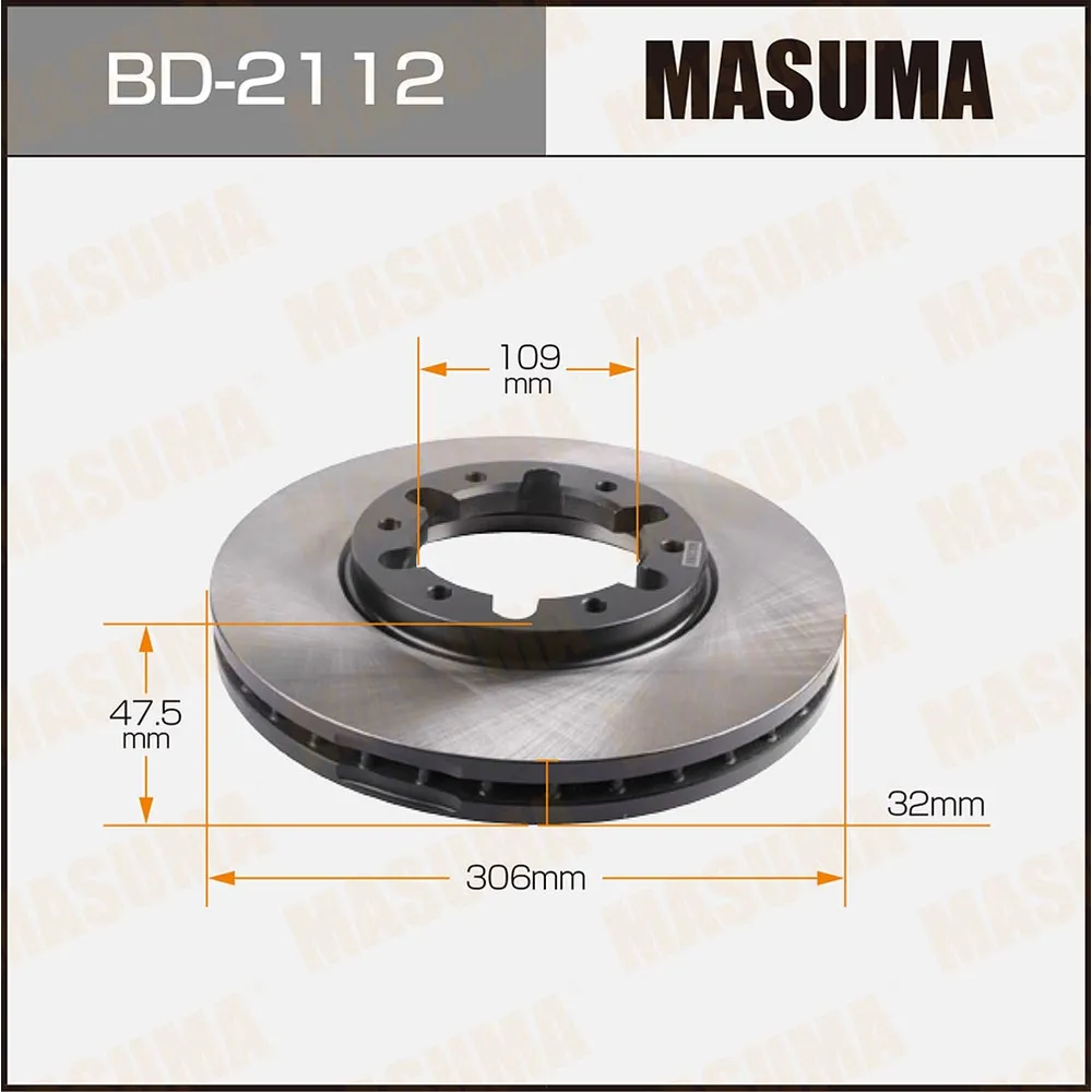 Диск тормозной MASUMA front SAFARI, PATROL/ Y61 MASUMA BD2112