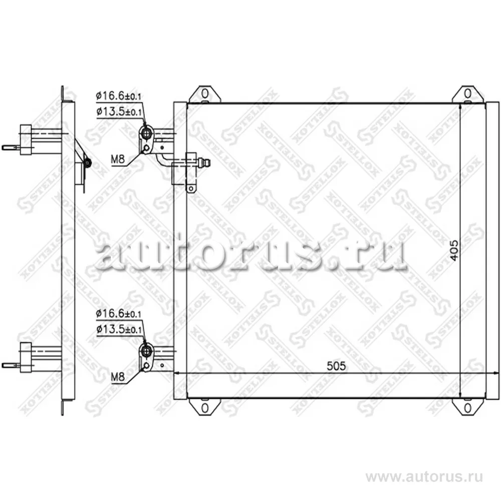Радиатор кондиционера Audi A2 all 00-0 STELLOX 1045396_SX