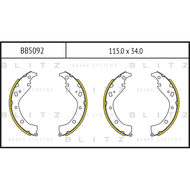 Колодки тормозные барабанные TOYOTA Allion/Matrix/Opa/Premio 01-> BLITZ BB5092
