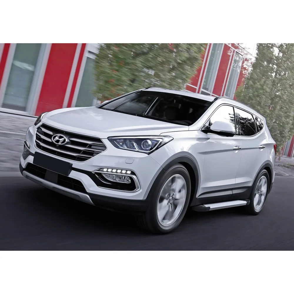 Порог-площадка Silver F180AL + комплект крепежа, RIVAL, Hyundai Santa Fe 2012-2018/Hyundai Santa Hyundai Santa Fe, Santa Fe Premium Santa Fe III 20 F180AL.2305.2