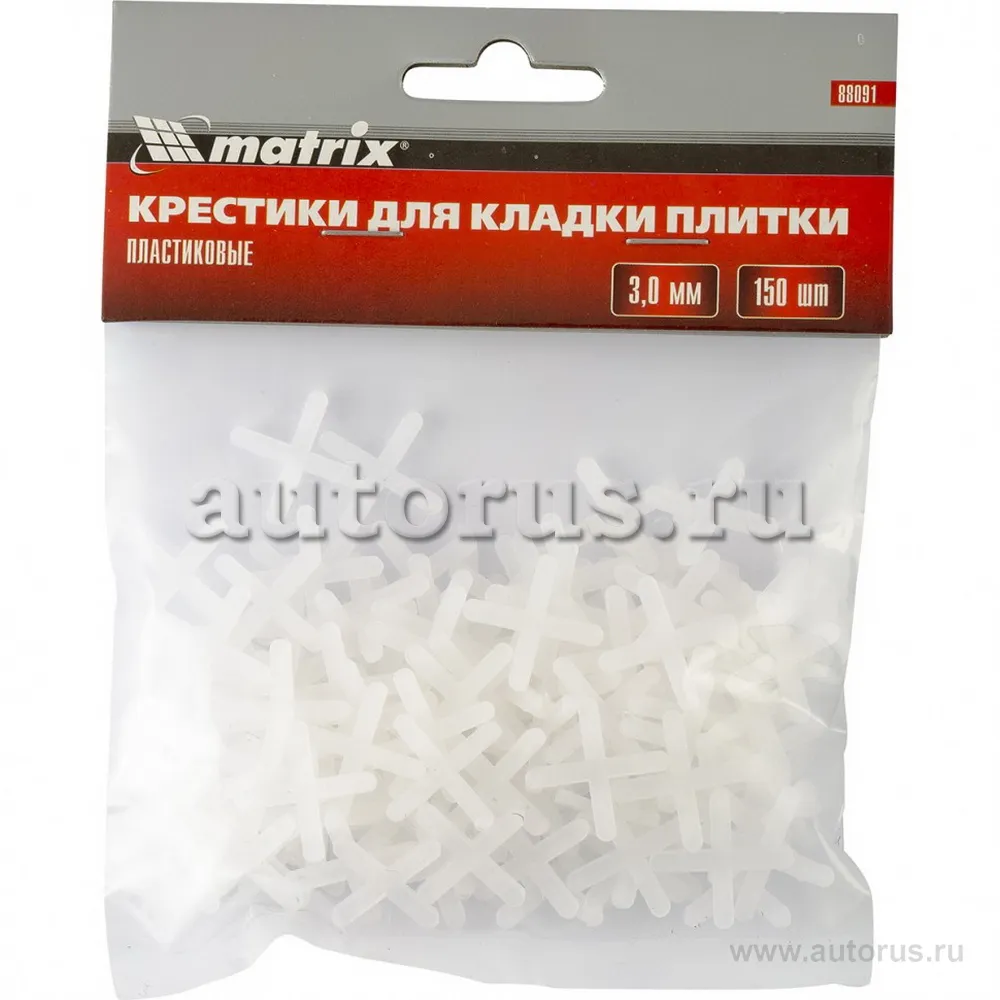 Крестики, 3 мм, для кладки плитки, упаковка 150 шт MATRIX 88091 MATRIX 88091