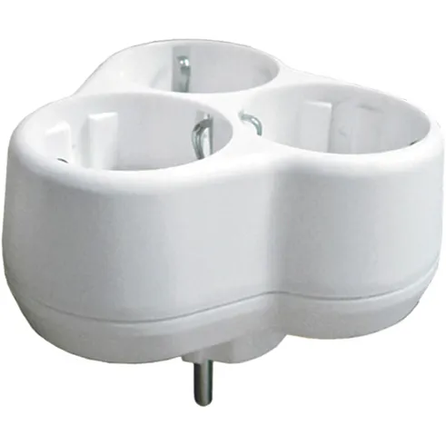 Разветвитель электрический UNIVERSAL, 3 гнезда, с заземлением, 16А 250 В, круглый, белый MR UNIVERSAL 83319