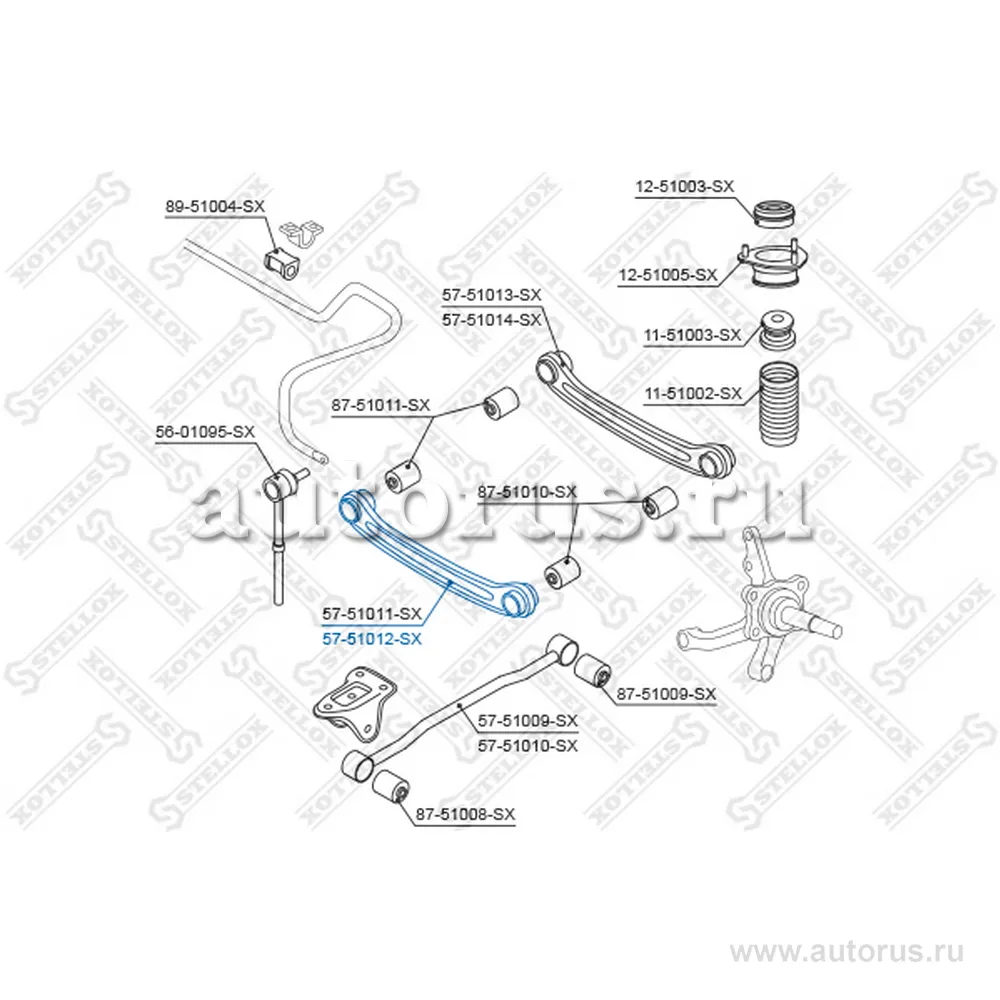 Рычаг зад. подв. пер. л. Hyundai Accent STELLOX 5751012_SX