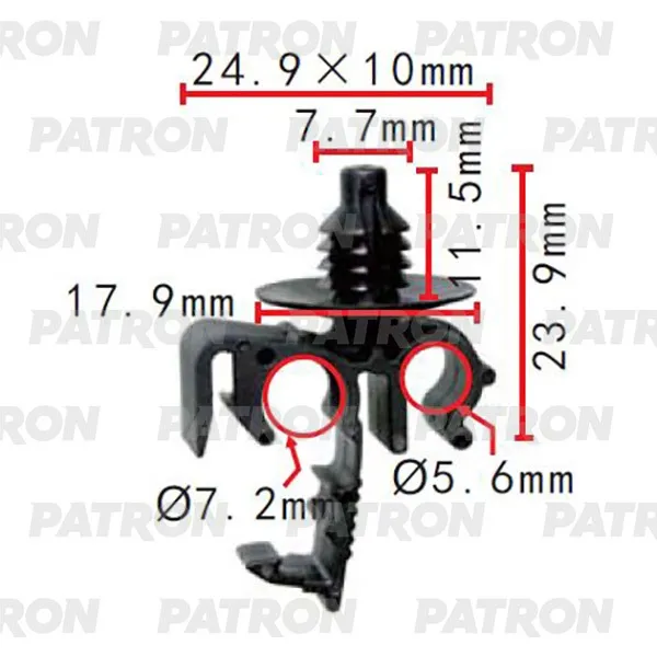 Клипса - хомут Ford Применяемость: Клипса хомут проводки PATRON P37-2142
