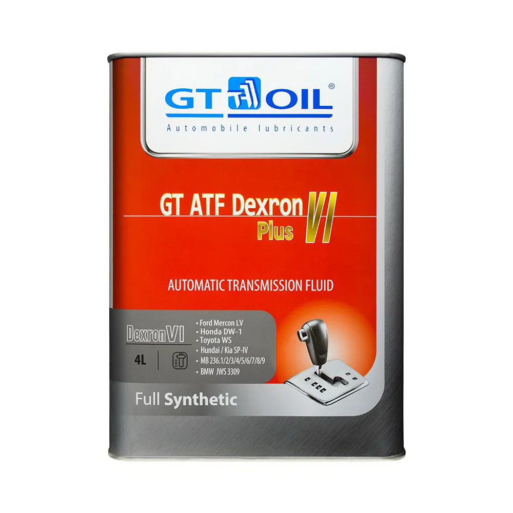 Масло трансмиссионное GT OIL GT ATF Dexron VI Plus синтетическое 4 л 8809059408520