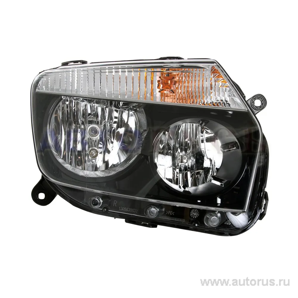 Фара Рено Duster 4x4 (черная) с лампочками правая AUTOMOTIVE LIGHTING 676512098