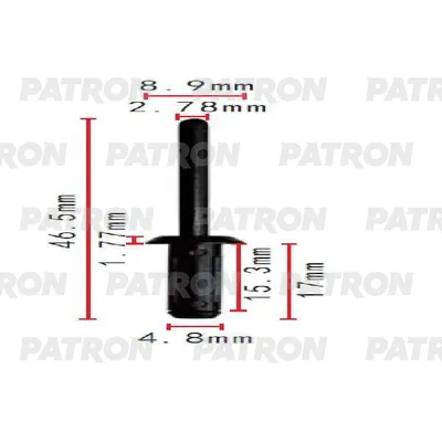 Клипса пластмассовая Chrysler, GM применяемость: заклёпка пластиковая PATRON P37-1830