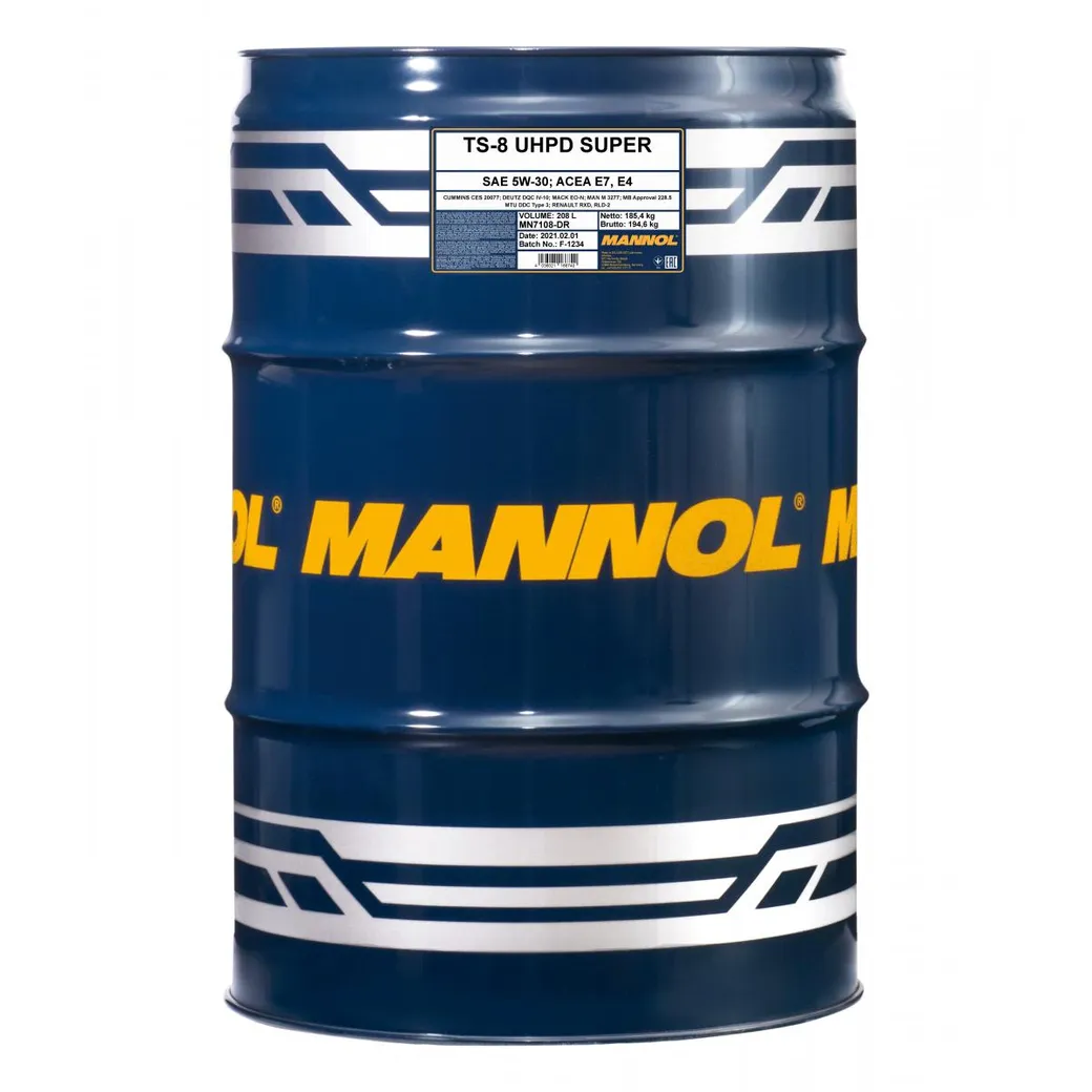 Масло моторное MANNOL TS-8 SUPER UHPD 5W-30 синтетическое 208 л 1028