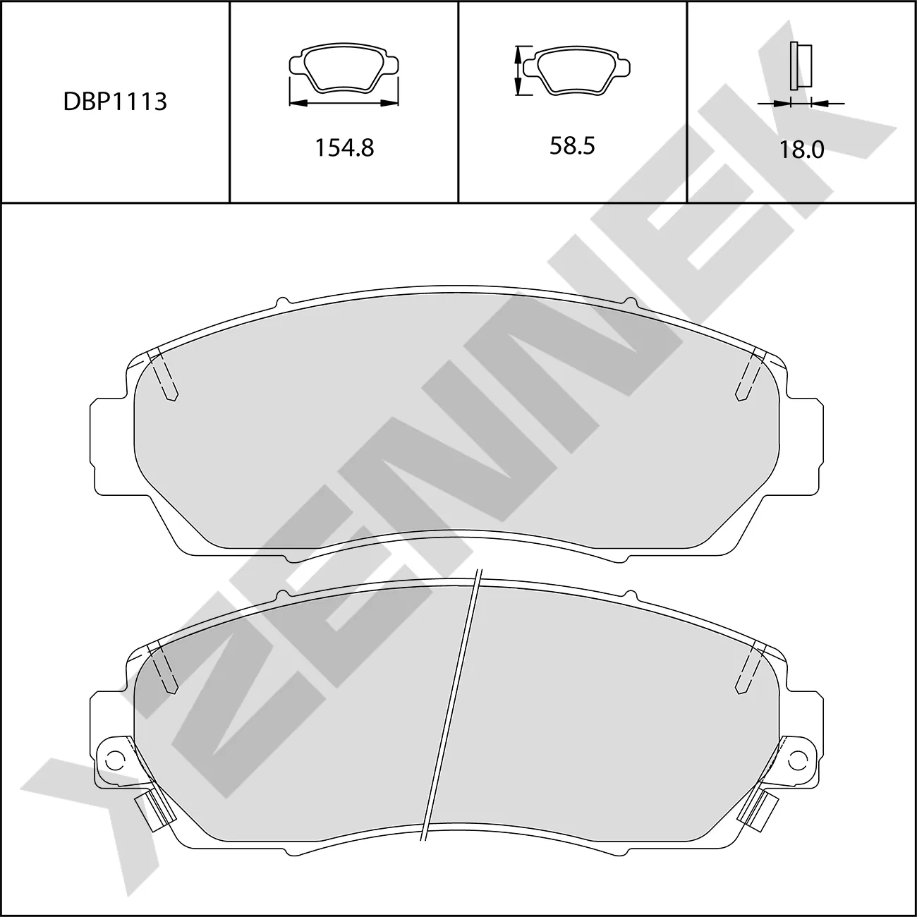 Колодки тормозные передние CHERY TIGGO 7 PRO/8 PRO/9 22, HAVAL H6 14, CR-V 16, DONGFENG AX7 14 ZENNEK DBP1113