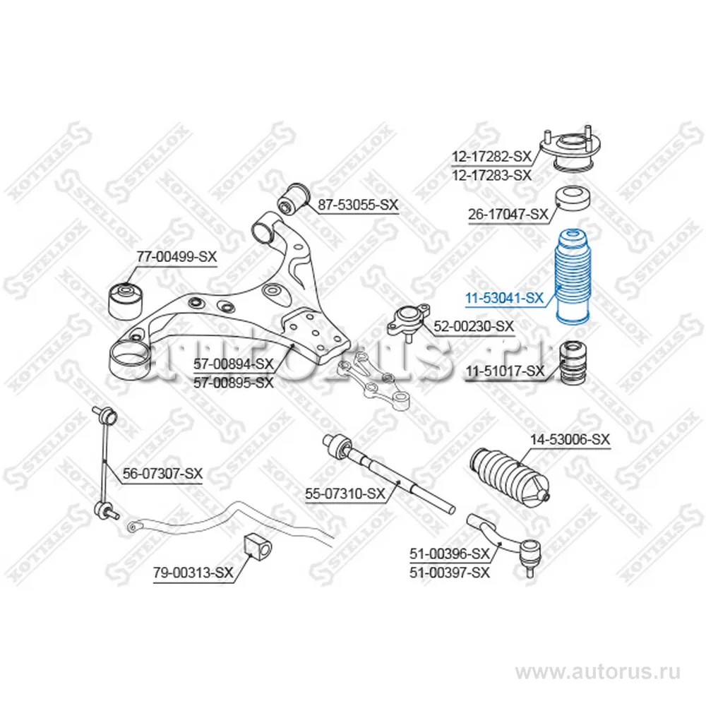 Пыльник амортизатора переднего KIA Cerato 04> STELLOX 11-53041-SX
