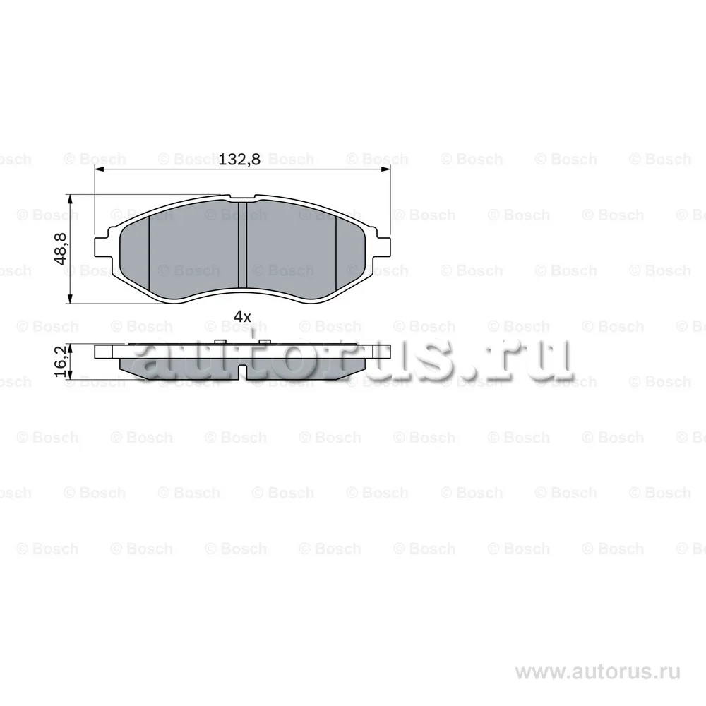 Колодки дисковые п daewoo kalos 1.2i1.4i 02 BOSCH 0986424818