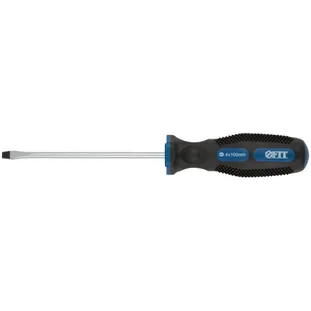 Отвертка Универсал, CrV сталь, прорезиненная ручка, Профи  4х100 мм SL FIT 55134