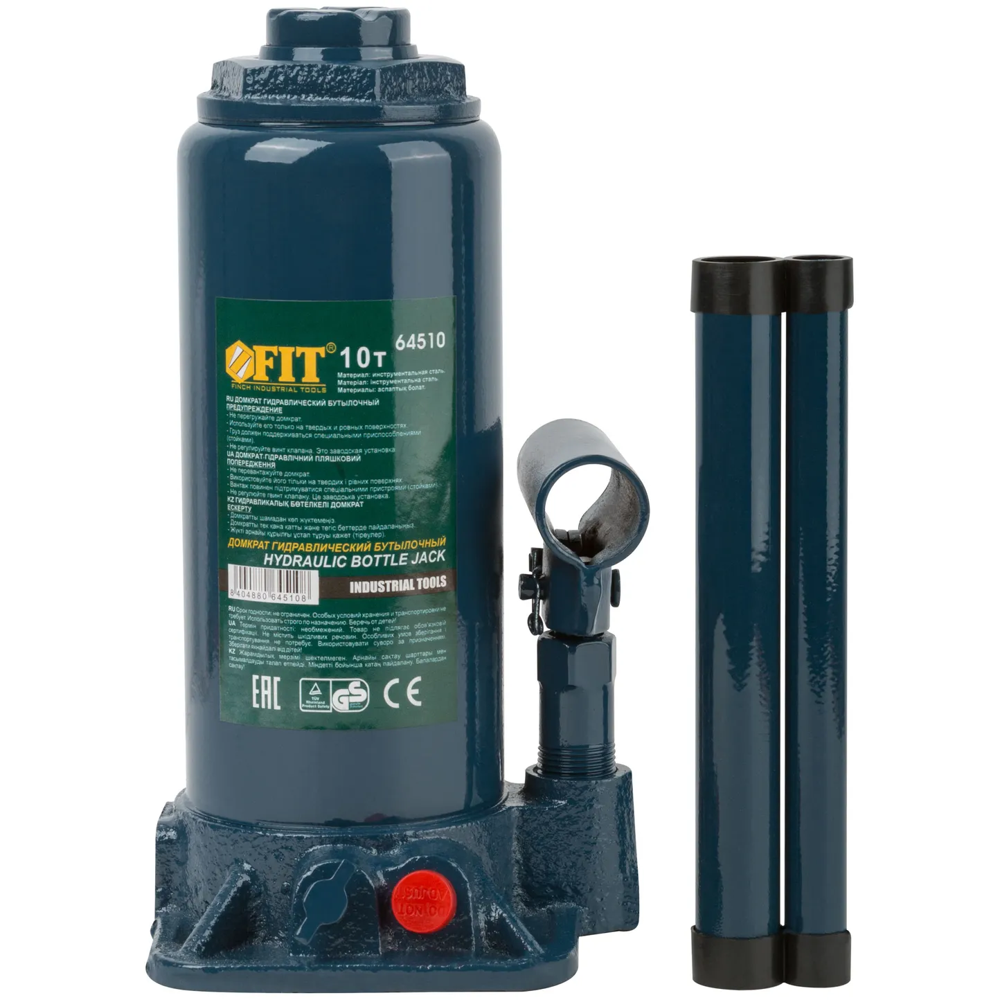 Домкрат гидравлический бутылочный 10 т FIT 64510
