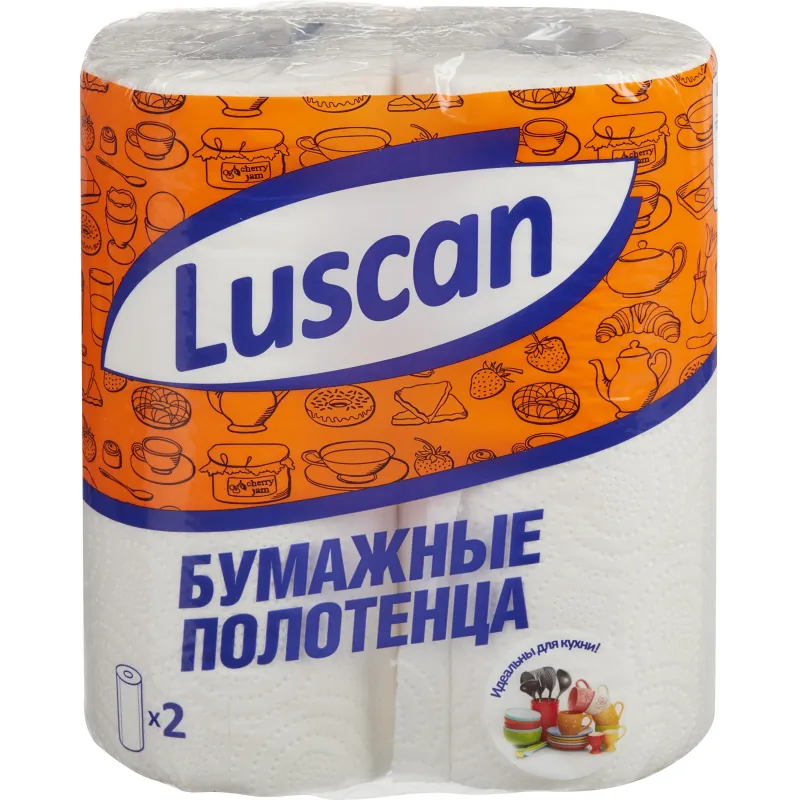 Полотенца бумажные LUSCAN 2-сл.,с тиснением, 2рул./уп. 317393