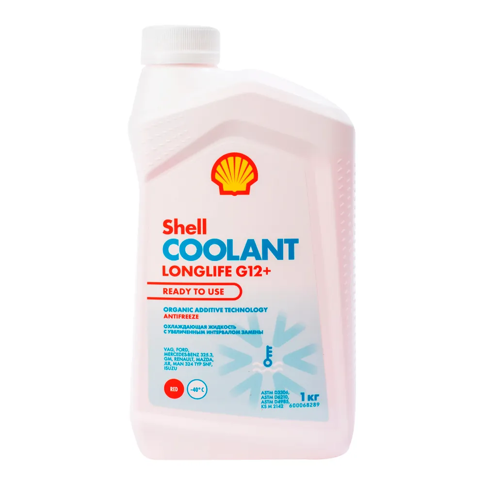 Антифриз SHELL Coolant Longlife G12+ готовый -40C красный 1 кг 550062667