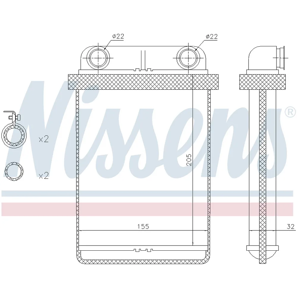 Радиатор отопителя салона OPEL Astra J/Zafira C NISSENS 72671