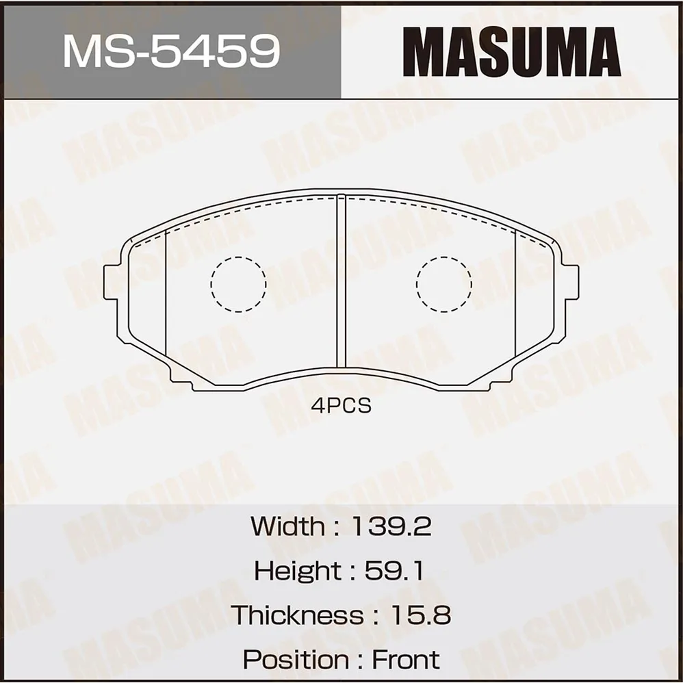 Колодки MAZDA MPV LW3W, LW5W, LWEW, LWFW MASUMA MS5459