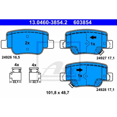 Колодки тормозные дисковые задн, TOYOTA: VERSO 1.6/1.8/2.0 D-4D/2.2 D-4D/2.2 D-CAT 09-
