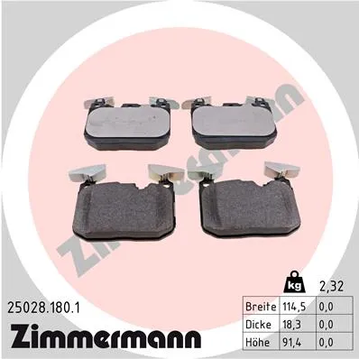 Колодки тормозные пер. ZIMMERMANN 25028.180.1