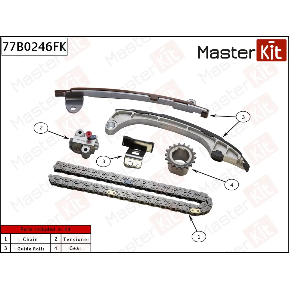 Комплект цепи ГРМ TOYOTA Camry (V50)/Camry (V70)/RAV4 (ZSA4) 2.5 2AR MASTERKIT 77B0246FK