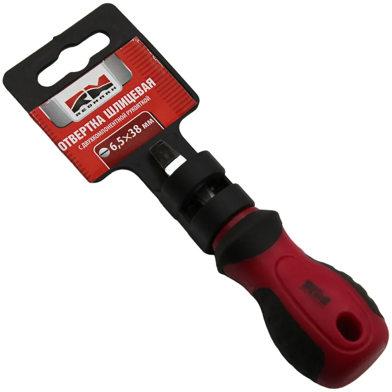 Отвертка шлицевая 6,5х38 мм c двухкомпонентной рукояткой RedMark REDMARK RM80716