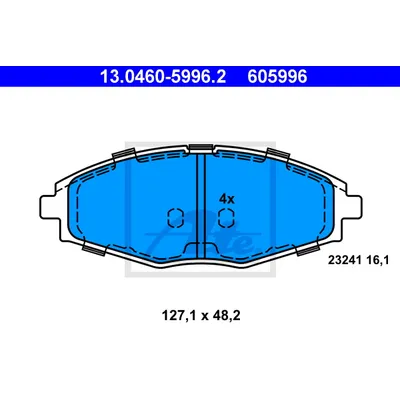 Колодки передние DAEWOO Matiz 98-> ATE 13.0460-5996.2