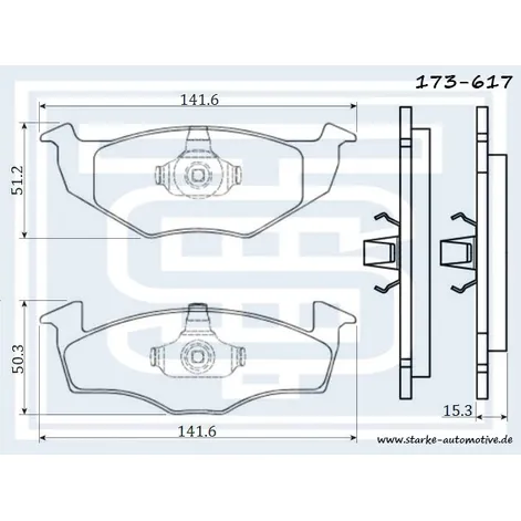 Колодки тормозные перед. VW GOLF III STARKE 173-617
