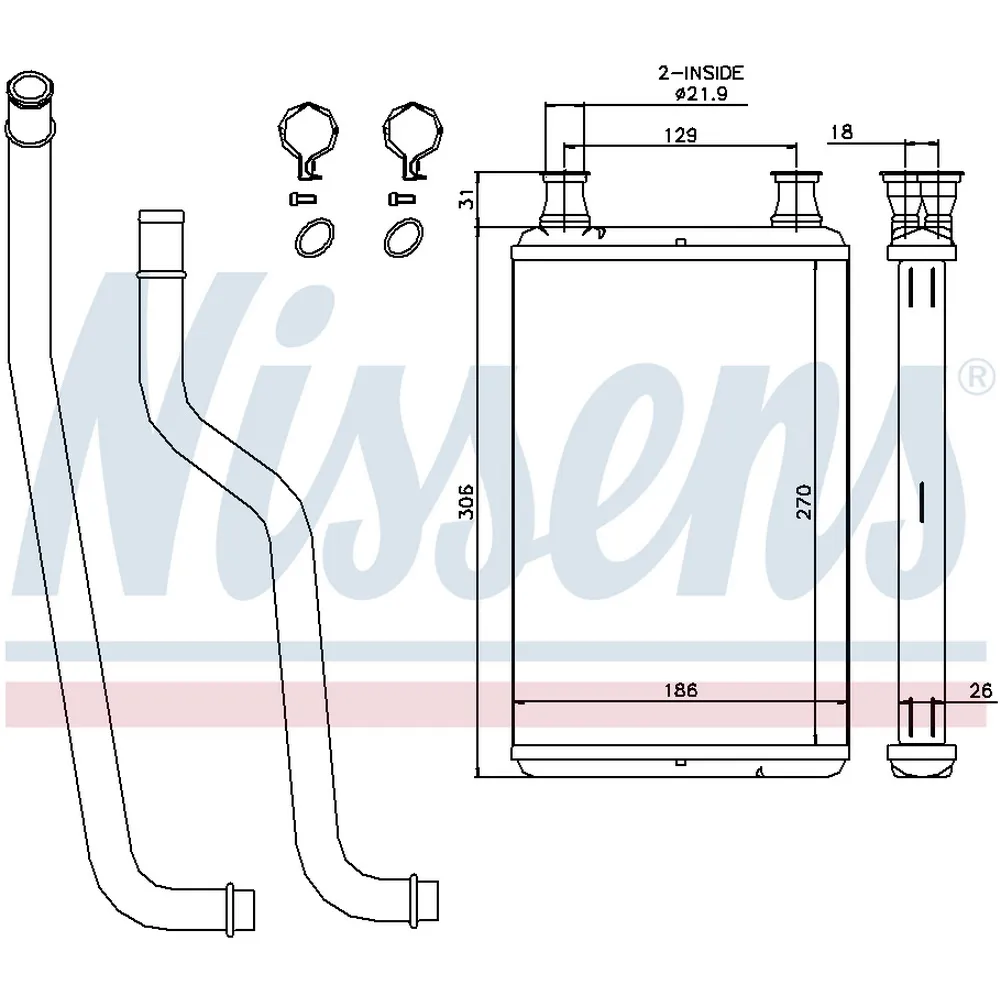 Радиатор отопителя CHRYSLER 300C 2.7 I V6 24V 04- 70978