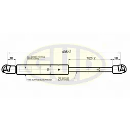АМОРТИЗАТОР БАГАЖНИКА SKO OCTAVIA RS (1U2) 09/00- 565N L=495/182MM G.U.D ggs020493