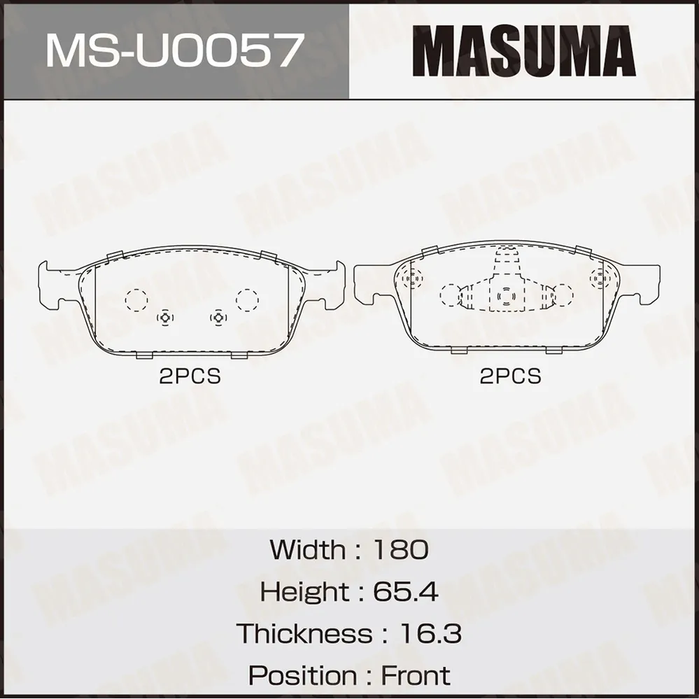 Колодки тормозные дисковые MASUMA MSU0057