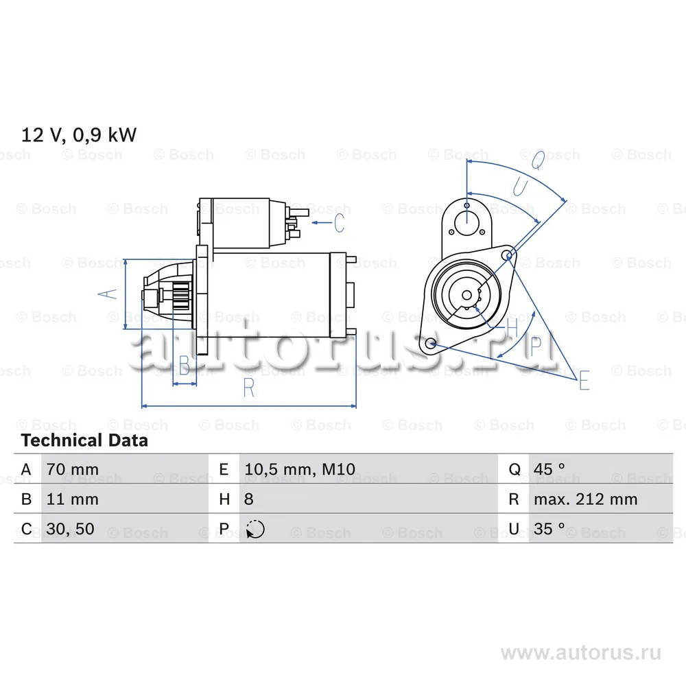 СТАРТЕР 12V 09KW