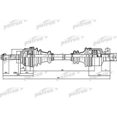 Полуось прав RENAULT: CLIO II 98-, CLIO II фургон 98-, KAN PATRON PDS1432
