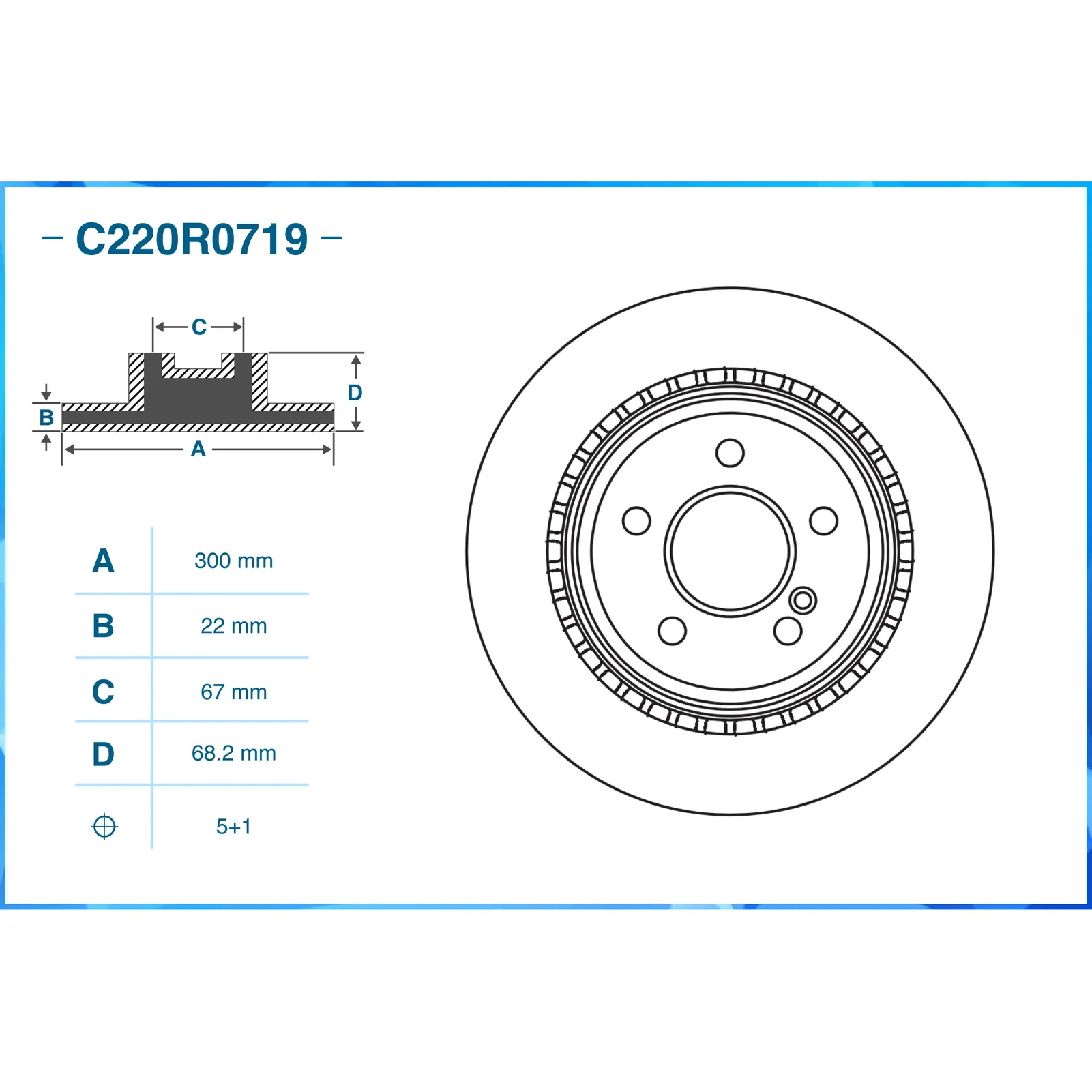 Диск тормозной задний CWORKS C220R0719