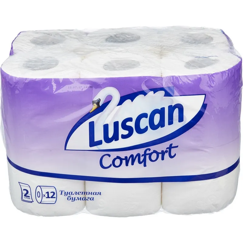 Бумага туалетная Luscan Comfort 2сл бел 100цел втул 21,88м 175л 12рул/уп 671744
