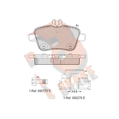 Колодки задние MB A-W176/ B-W242/246/ CLA-C117/X117/X156/SLC-R172 R BRAKE RB2039