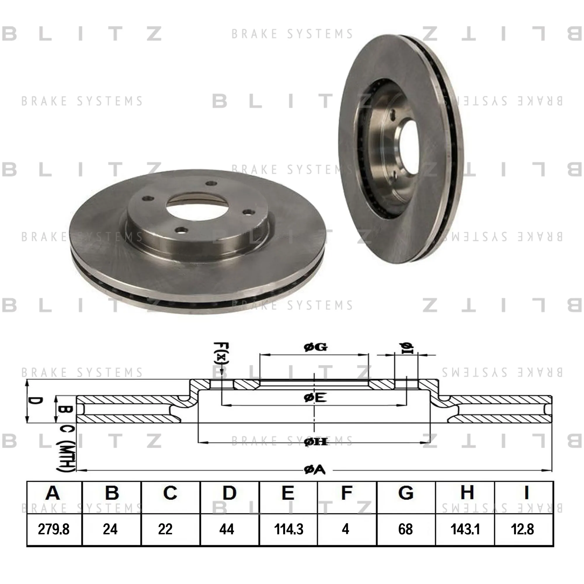 Диск тормозной передний вентилируемый NISSAN TIIDA/CUBE 07-> BLITZ BS0325