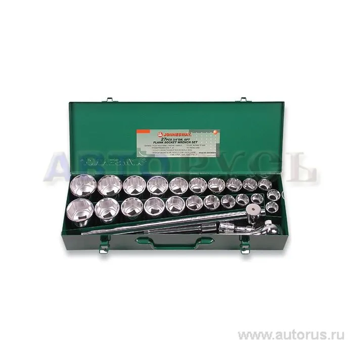 Набор головок торцевых дюймовых SAE 3/4DR 7/8-2, 27 пр. JONNESWAY S04H6327S