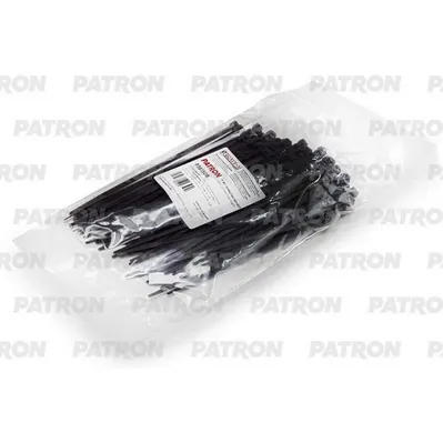 Комплект пластиковых хомутов 3.6 х 150 мм, 100 шт, Nylon 6.6, черные PATRON P36150B
