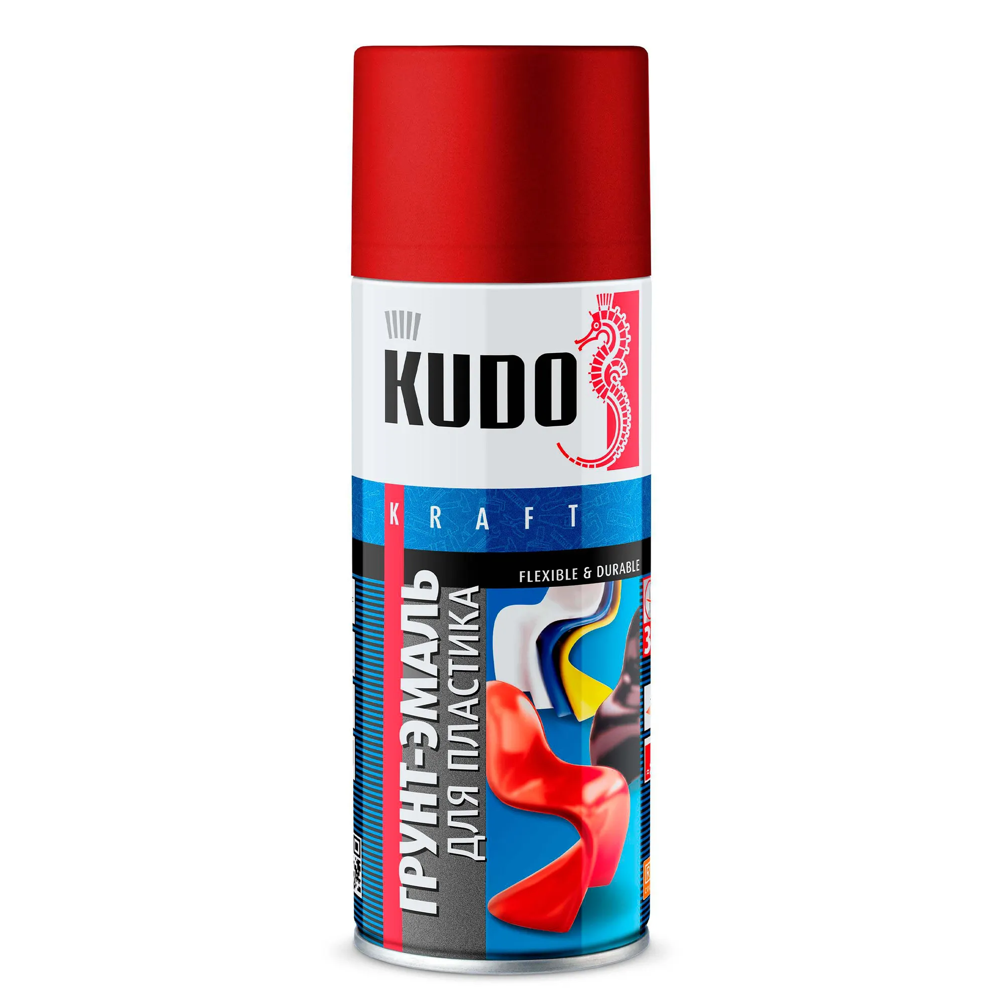 Грунт-эмаль для пластика бордовая (RAL 3005) (520 мл.) KUDO KU-6010
