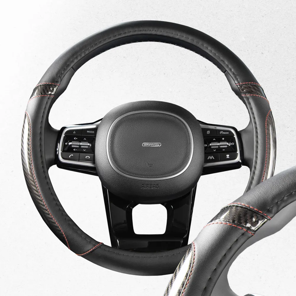 Оплетка Carbon-1 M Черная экокожа; SKYWAY SKYWAY S01102433