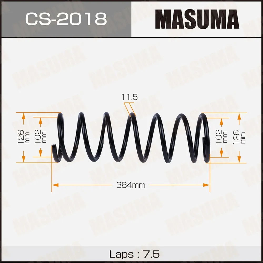 Пружина подвески NISSAN WINGROAD 02- зад. MASUMA CS2018