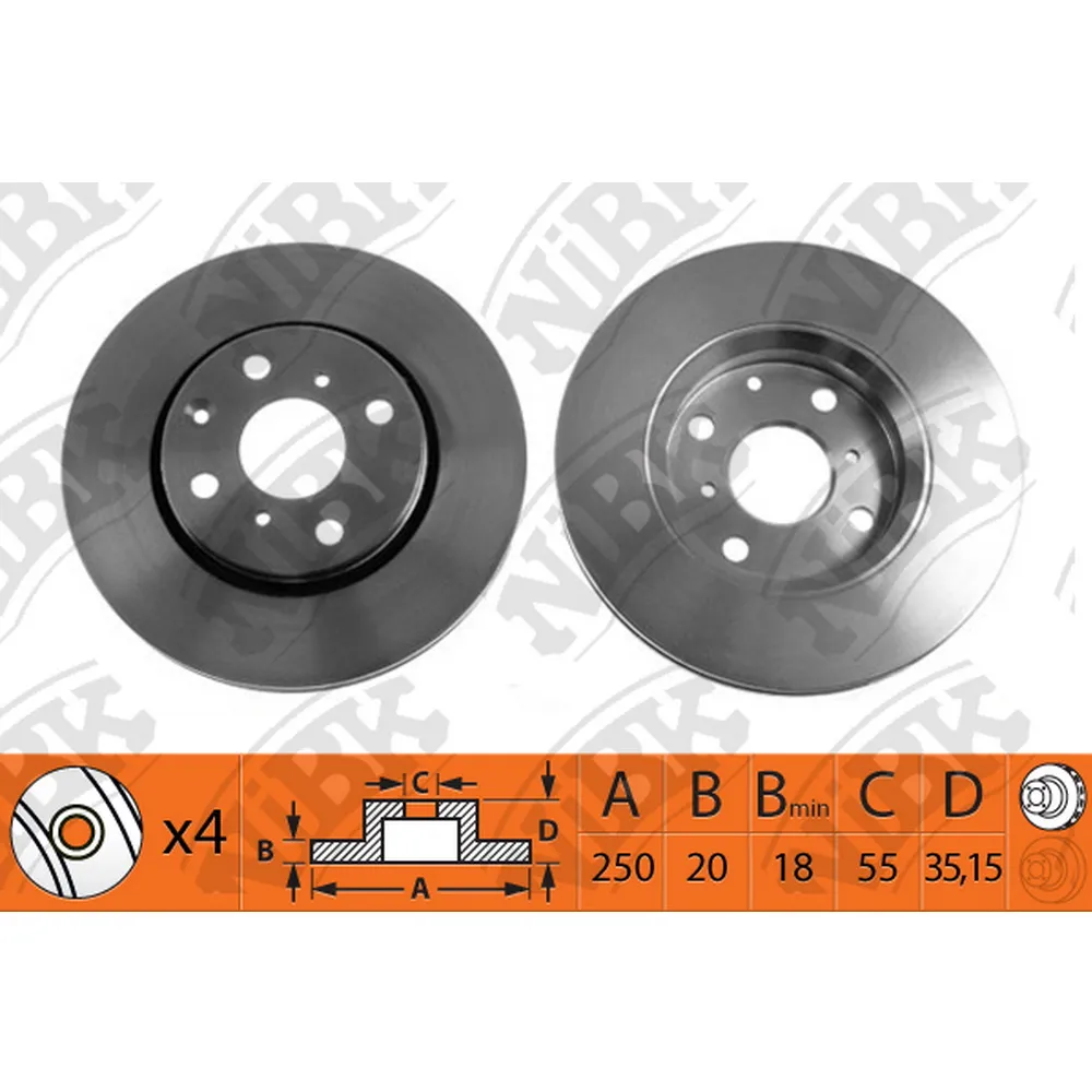 Диск тормозной передний PEUGEOT 107/CITROEN C1 NIBK RN1214