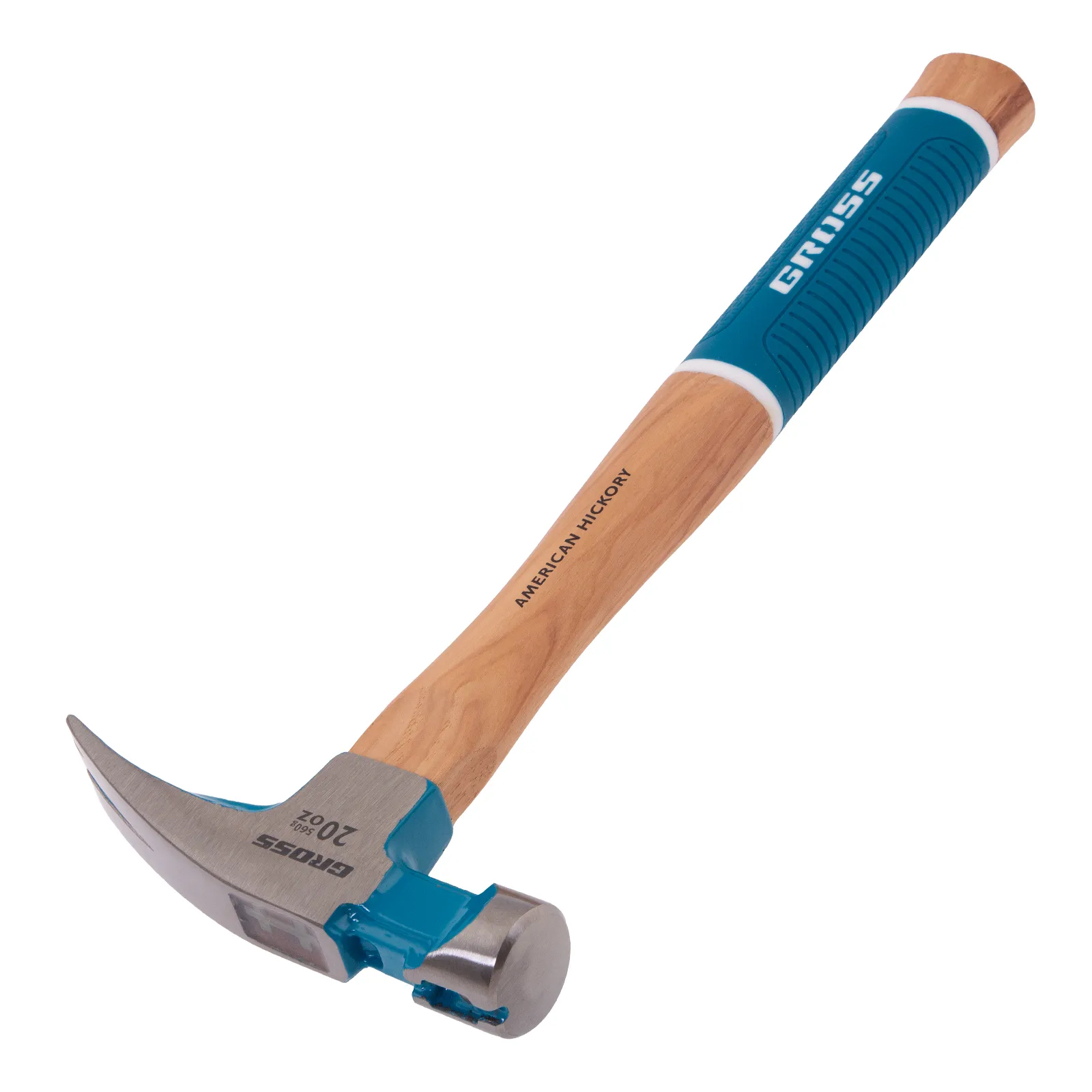 Молоток-гвоздодер,560 г, угол 75, магнит, обрезиненная рукоятка AMERICAN HICKORY GROSS GROSS 10419