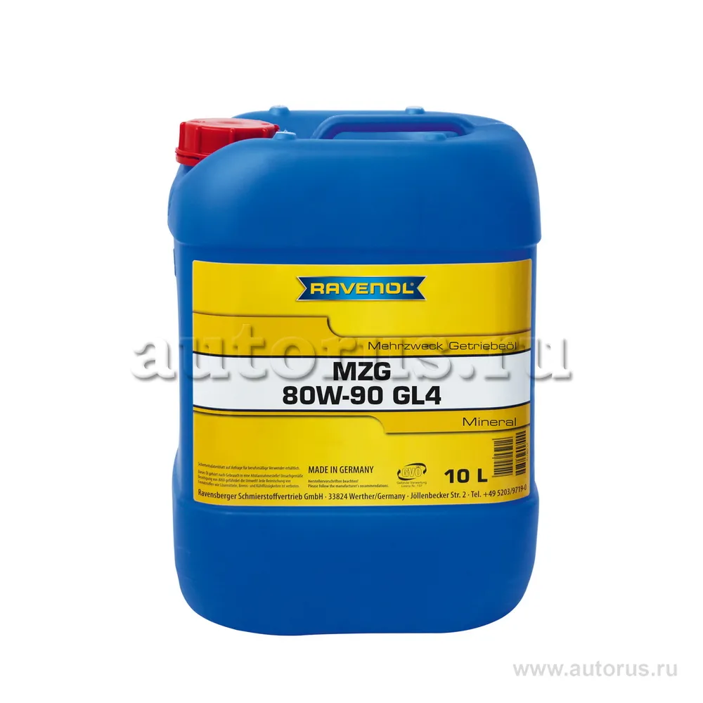 Трансмиссионное масло RAVENOL Getriebeoel MZG SAE 80W-90 GL-4 (10л) new 1223105-010 ()