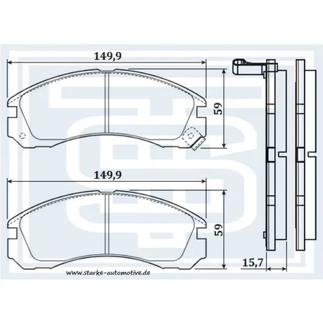 Колодки тормозные MITSUBISHI GALANT VI передние STARKE 179-827