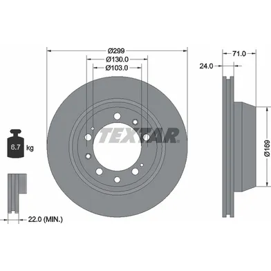 Диск тормозной задний стандартный AUDI/PORSCHE TEXTAR 92043300