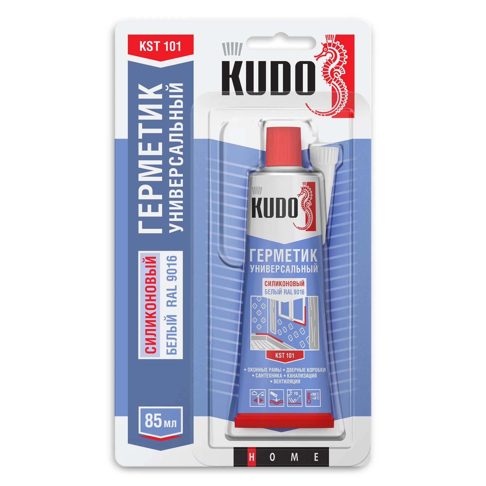 Герметик KUDO KST-101 силиконовый универсальный белый, в тюбике 85 мл KUDO KUDO KST-101