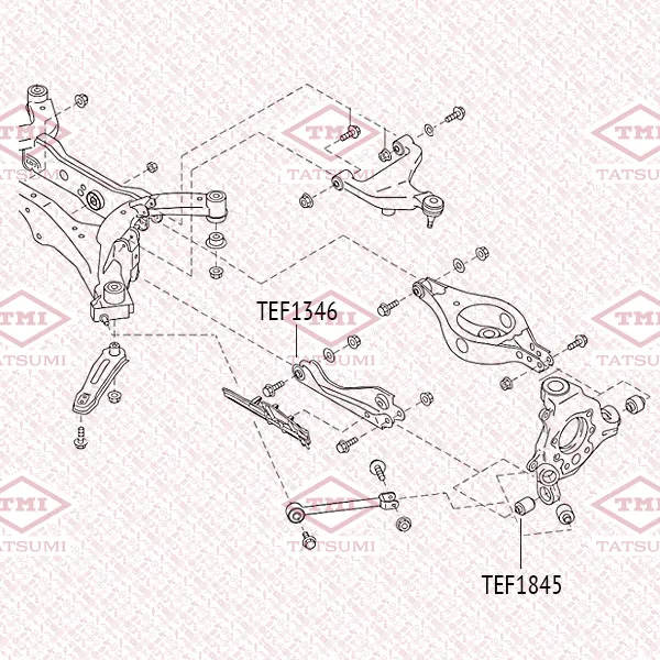 Сайлентблок задней цапфы NISSAN Murano/Elgrand/Presage/Quest 02->INFINITI F TATSUMI TEF1845