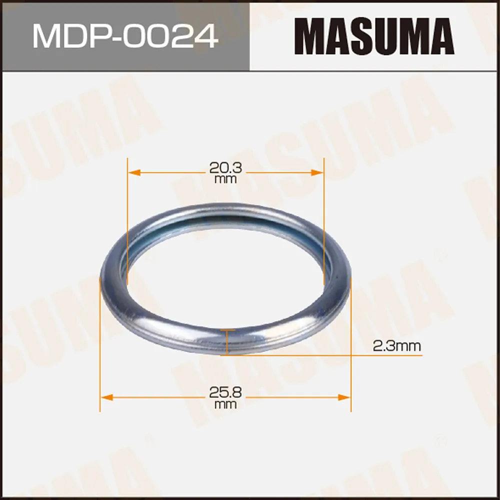 Прокладка сливной пробки SUBARU 20.3x25.8x2.3 MASUMA MDP-0024