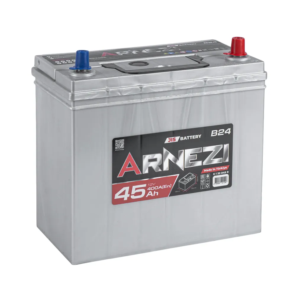 Аккумулятор ARNEZI JIS SMF 45 А/ч обратный тон. клеммы R+ 236x128x225 B24/NS60 EN 400 А